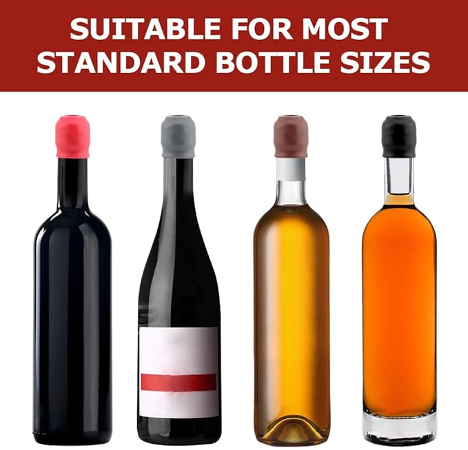 12Pcs Silicone Wine Stoppers Reusable Sparkling Wine Bottle Stopper Double Sealed Silicone Wine Bottle Stoppers Wine Bottle Cover Wine Bottle Capsh