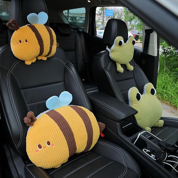 Bee-Shaped Car Lumbar Pillow Back Support Pillow for Car -1 PCS