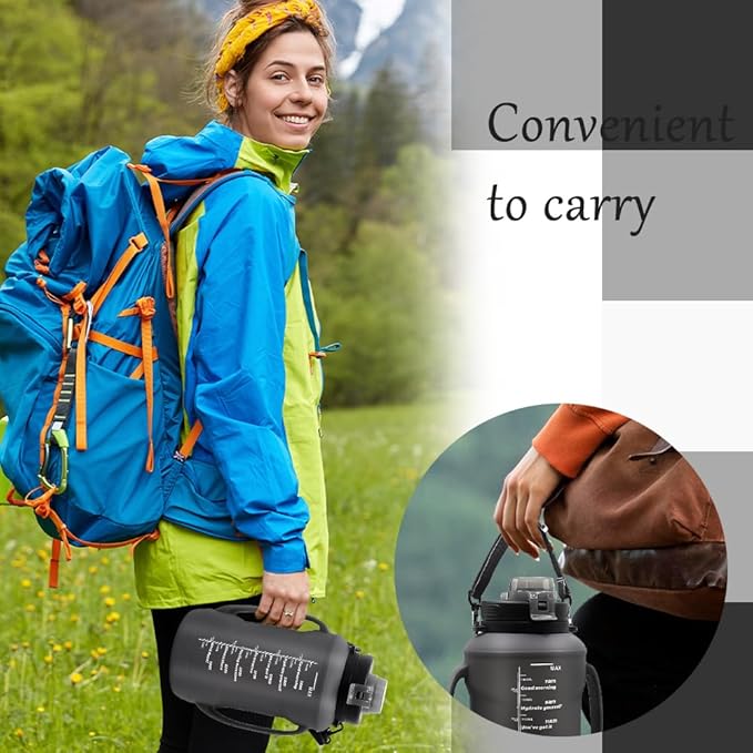 64oz Foldable Silicone Water Cups with Straw, BPA Free, for Outdoor Sports Water Bottle (Black)