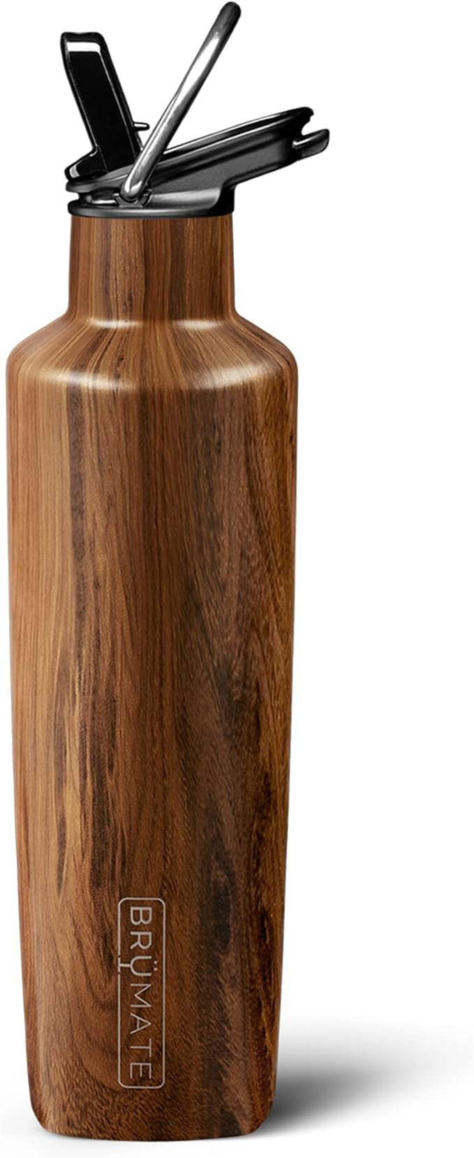 BrüMate ReHydration Mini Kids Water Bottle | 100% Leakproof Insulated Water Bottle for Kids with Straw | Stainless Steel Water Canteen | Perfect Kids Water Bottle for School | 16oz (Walnut)