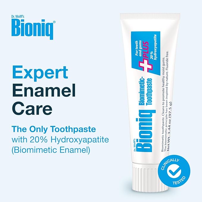 Bioniq Plus Biomimetic Toothpaste with 20 Percent Hydroxyapatite for Teeth and Gums I Clinically Tested I 3.44 oz (Pack of 3)