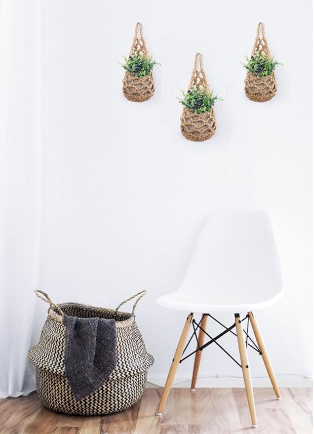 3PK Wall Planters for Indoor Plants, Macrame Plant Hanger | Wall Planter, Plant Hanger, Hanging Planter (3PK, for 4 inch Pot)