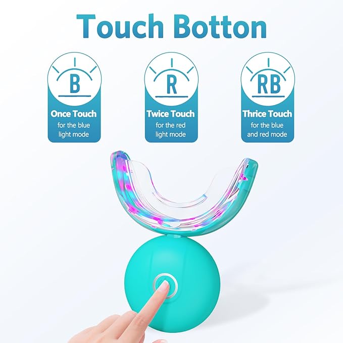 BESTEK Teeth Whitening Kit - 32X LED Teeth Whitening Light, 10 Min Fast Teeth Whitener with 4 Tubes of 35% Carbamide Peroxide Teeth Whitening Gel for Remove Coffee Wine Tobacco Teeth Stains - Blue