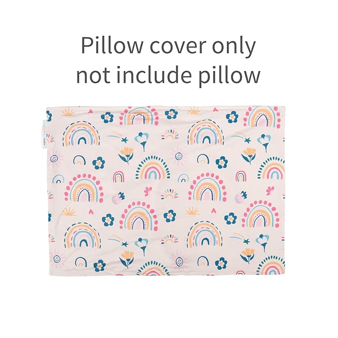 ALVABABY Toddler Pillow Cover Fits 13 x 18,12x 16 Kids Pillow 2 Pack Stretchy Soft Baby Pillow Cover Envelope Kids Pillowcases for Boys Girls Rainbow 2TPE03