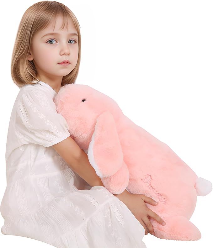 24 inch Cute Giant Weighted Bunny Plush Soft Body Pillow, Large Rabbit Weighted Stuffed Animals Toys plushies, Gift for Kids Girls and Boy, Birthday