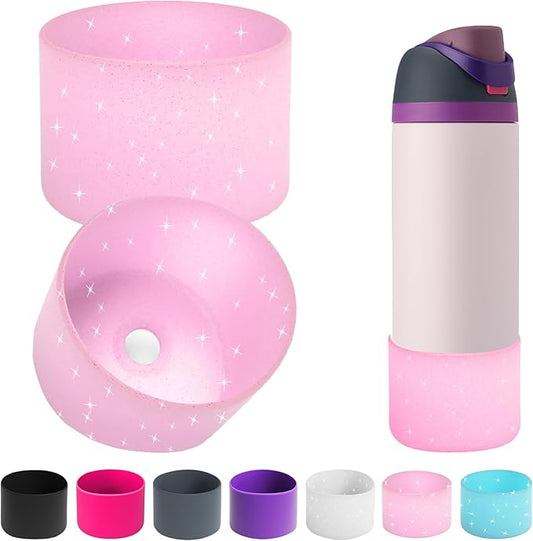 2PCS Silicone Water Bottle Boot for Owala 24oz 32oz 40oz,Anti-Slip Protective Sleeve Bottom Bumper Protector for FreeSip, Twist, and Flip Water Bottles