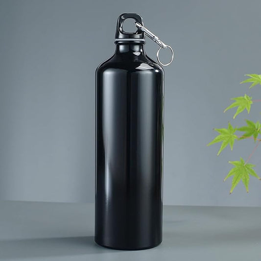 Aluminum Round Canteen Water Bottle - Sports Water Bottle for Travel Sports Camping Hiking Outdoor Recreation with Hook Portable BPA Free 25 Oz