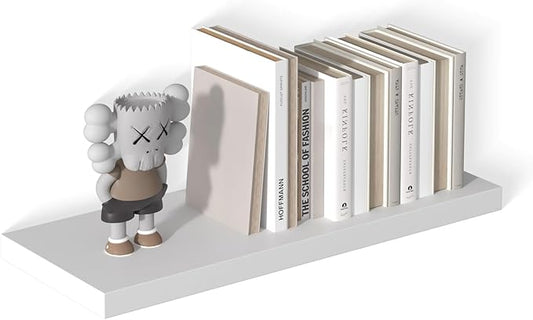 12 Inch Deep Floating Shelves for Wall 1 Pack White Floating Shelves Large Storage Space Wall Mount Shelf for Living Room Kitchen Bathroom 30" W x 12" D x 1.2" H White