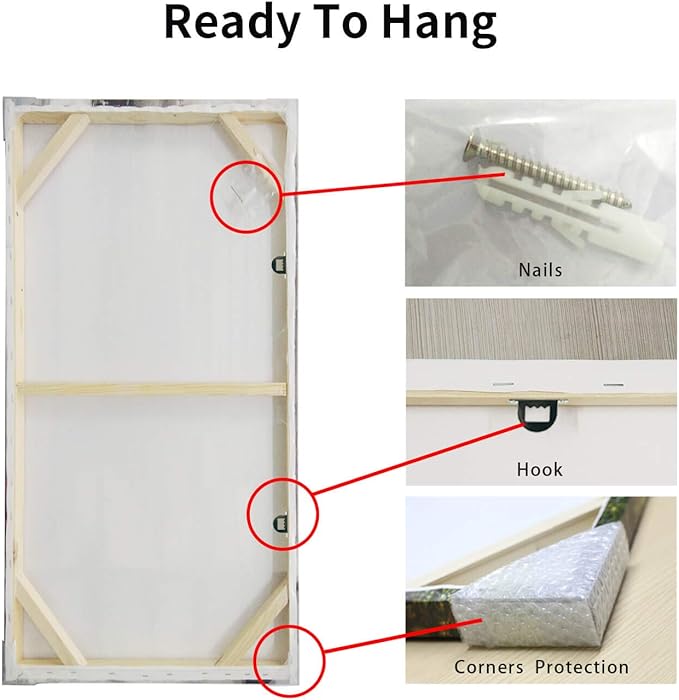 Brooklyn Bridge Canvas Wall Art: Skylines Lights & Reflections in New York Artwork for Decor