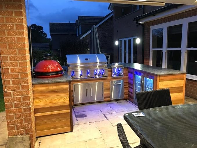 Bonfire Outdoor Kitchen Double Access Door,33x22 Inch,304 Stainless Steel BBQ Grill Doors,CBADD,Silver