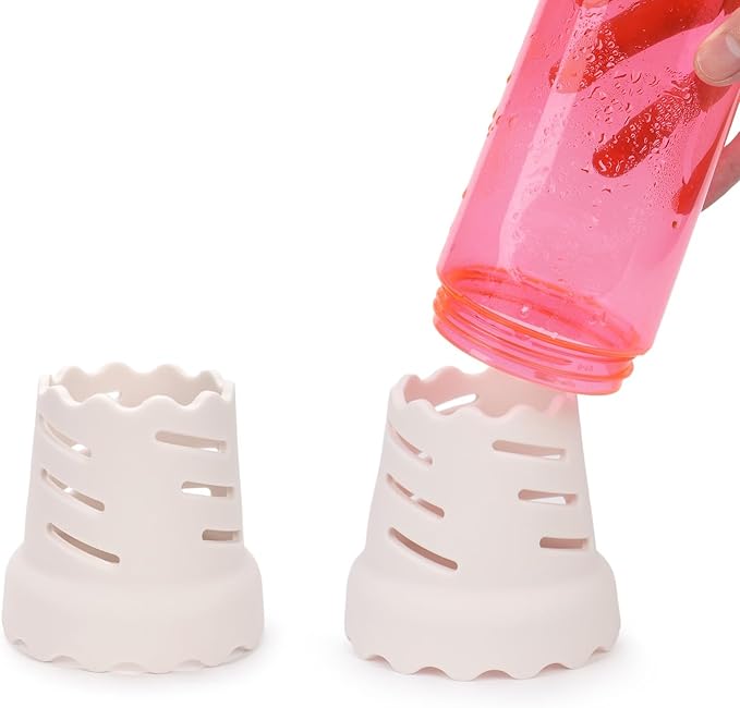 2pcs Drying Rack for Water Bottles, BPA Free Silicone Drying Rack for 15oz-100oz Bottles and Tumblers, Stackable Bottle Drying Holder Rack for HydroFlask, Yeti, Simple Modern, Camelbak(White)