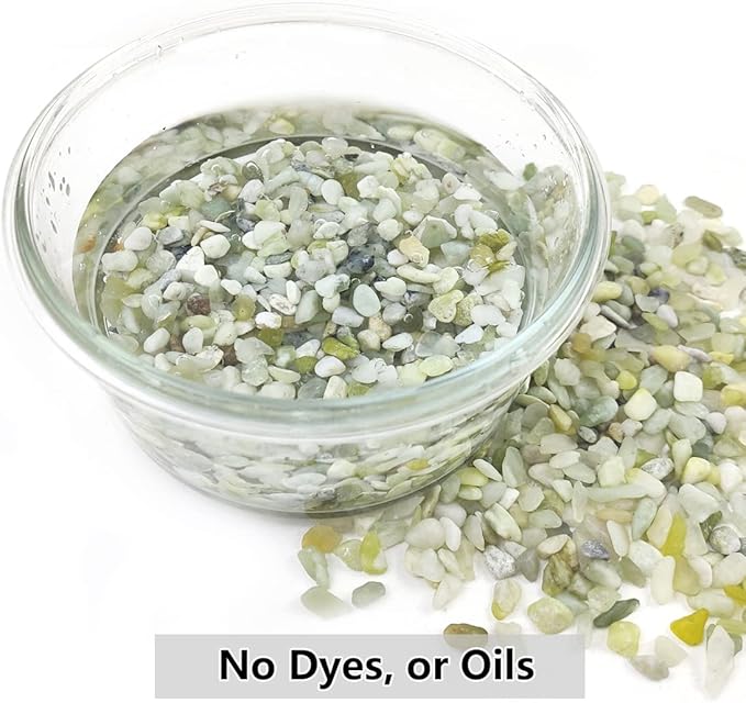 2LB Succulent and Cactus Pebbles, 1/5 Inch Jade Natural Decorative Polished Stones, River Rocks for for Indoor Plants, Vases, Planters and Outdoor Gardening