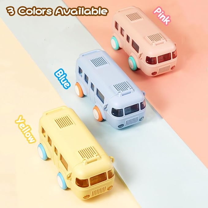 Bus Water Bottle Car Straw Water Cup 17oz Portable Bus Shaped Water Bottle with Strap Cute Drinking Jug with Wheels Leakproof for School, 3505711WZX9RVKPAJ, Blue