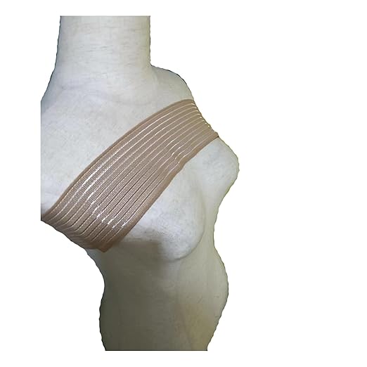 Breast Implant Band Fits Most Stabilizer Post Surgery Chest Compression Wrap For Women Augmentation Bra Reduction Pain and Injury Recovery Adjustable Sports Alternative for Running Exercise (Beige)