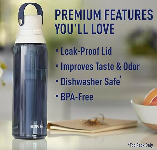Brita Water 26-Ounce Premium Filtered Water Bottle + 3 Replacement Filters- Night Sky