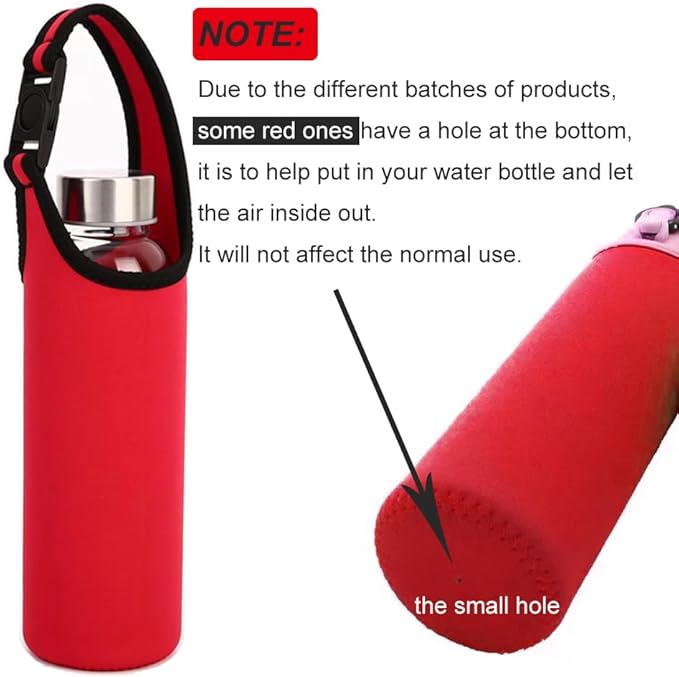 3PCS Water Bottle Carrier with Shoulder Strap 16oz-21oz, Neoprene Sleeve Cup Holder Pouch with Carrying Handle for All Portable Sport Water Bottle -3 Colors
