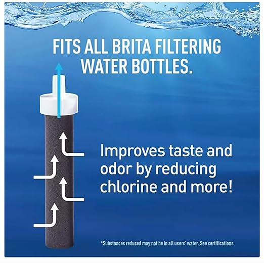 Brita Water 26-Ounce Premium Filtered Water Bottle + 3 Replacement Filters- Night Sky