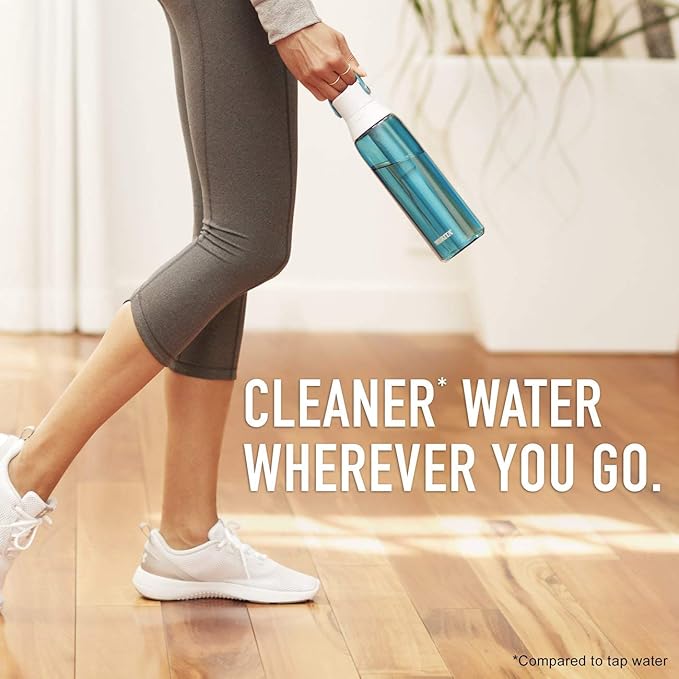 Brita Insulated Filtered Water Bottle with Straw, Reusable, BPA Free Plastic, Sea Glass, 26 Ounce