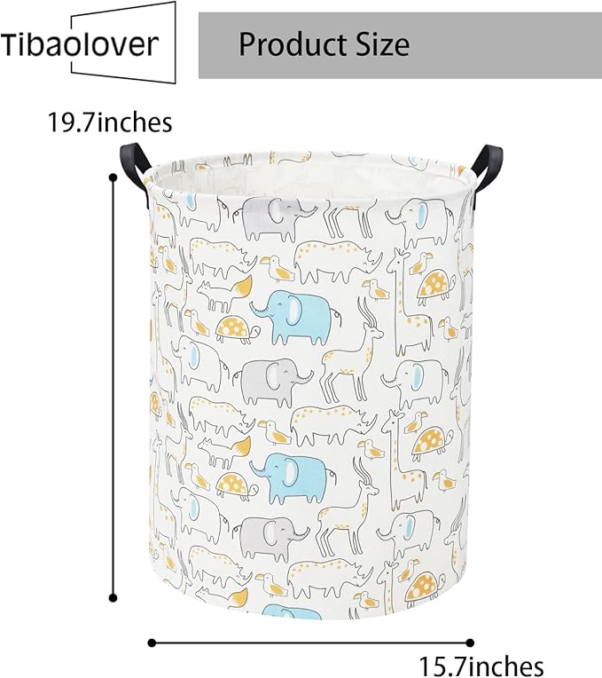 Animal Baby Laundry Basket Baby Hamper Kids Toy Storage Bin for Boys Room Decor Baby Nursery Hamper Gift Baskets for Bedroom Bathroom(Animal)