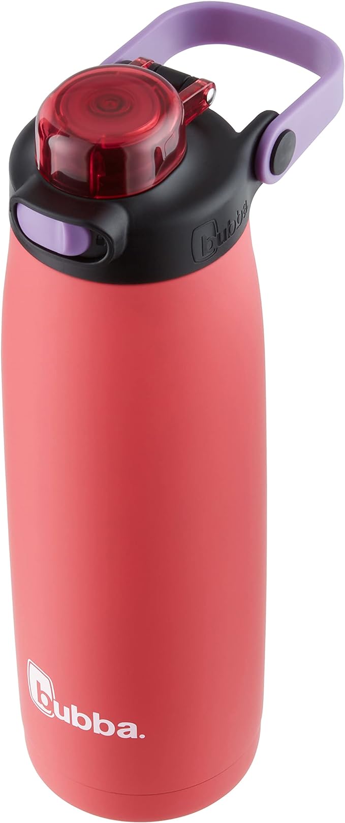 Bubba Radiant Stainless Steel Water Bottle with Push-Button Chug Lid 24oz., Electric Berry Rubberized