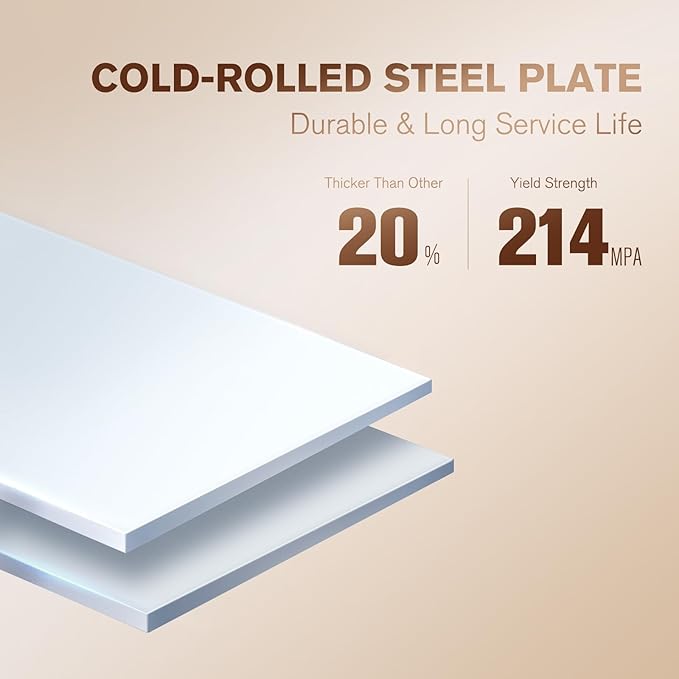 5 Tier Metal Curio Cabinets, Modern Bookshelf Cabinet with 4 Adjustable Shelves, Cabinet Display Case for Home Office, Living Room, Pantry (White-23.54W)