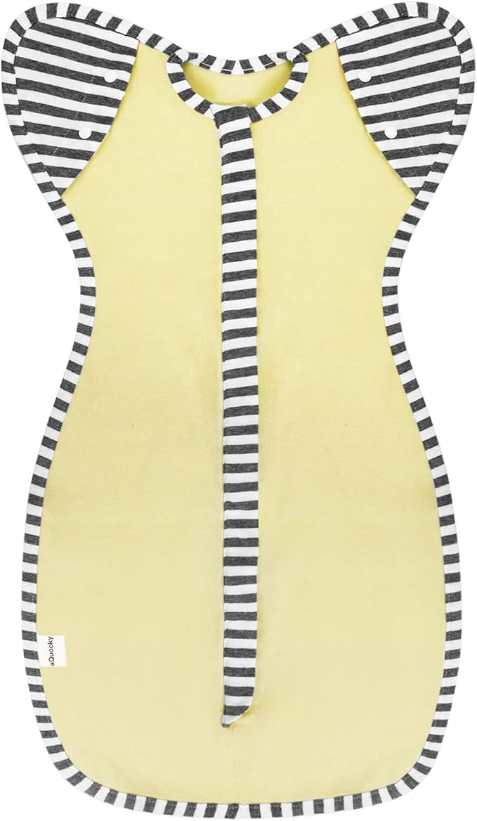 Baby Blanket Sack with Arms Free Design,Transition to Arms Free Wearable for Newborn Girl and Boy, Medium 3-6Months, Yellow Color