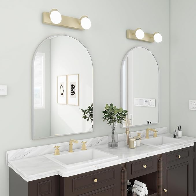 BEAUTYPEAK 20"x30" Arch Bathroom Mirror, Wall Mounted Vanity Metal Frame Mirror for Bedroom, Entryway, Living Room, Silver