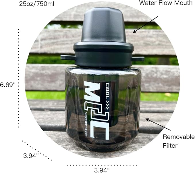 Black Leak-Proof Water Bottle with Flip Top Reusable Plastic Drinking Bottle for School, Gym and Workout (Outer Space)