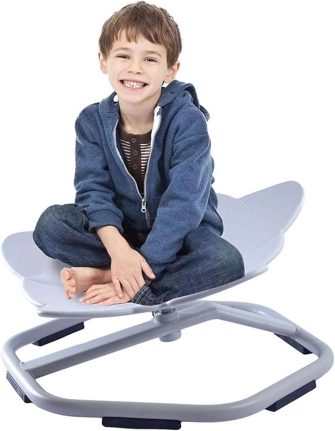 Autism Kids Swivel Chair, Spinning Chair for Kids Sensory, Kids Swivel Chair Sensory, Sensory Toy Chair, Carousel Spin Sensory Chair, Training Body Coordination (Gray)
