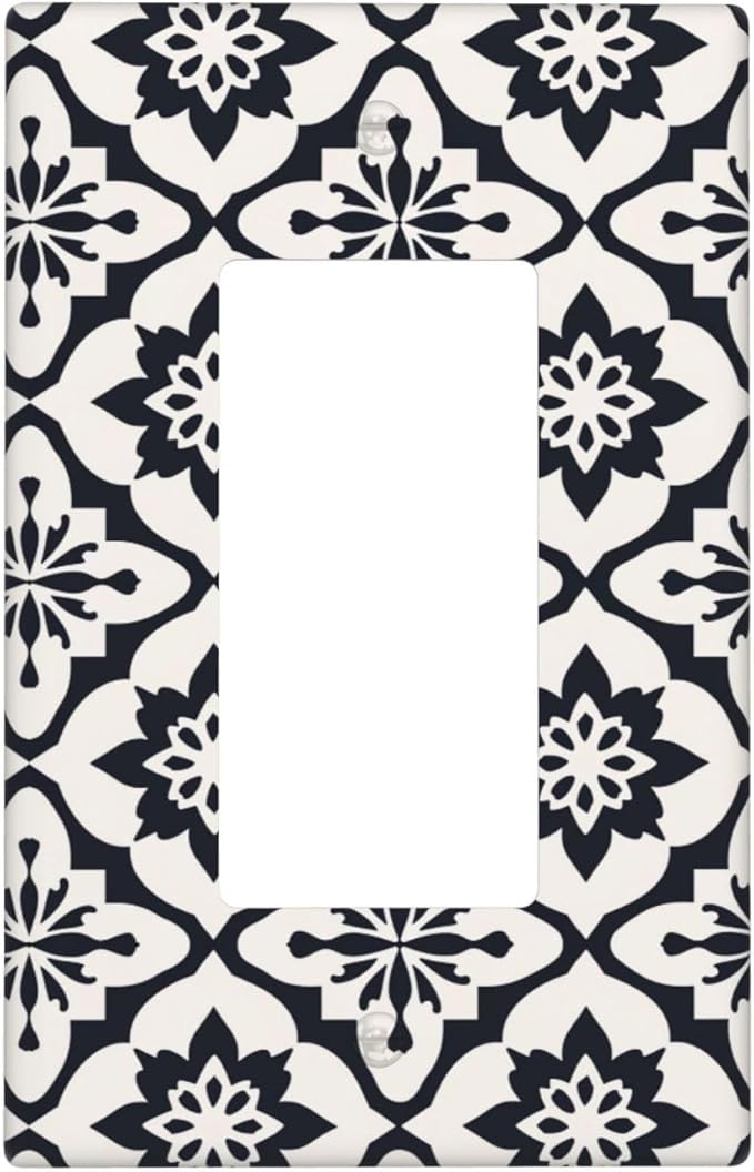 Black And White Funny Plastic Wall Plate Decorative Single Rocker Light Switch Cover For Women Girls Bedroom Kitchen Living Room