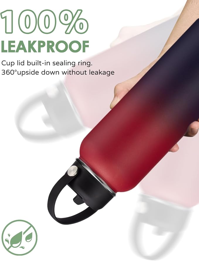 40oz 64oz Insulated Water Bottle 40 oz - Cold for 48H, Metal Water Bottle Flask with Straw Lid & Auto Spout Cap, Triple-Wall Wide Mouth Hydro Tumbler Jug for Sports Gym Work Man