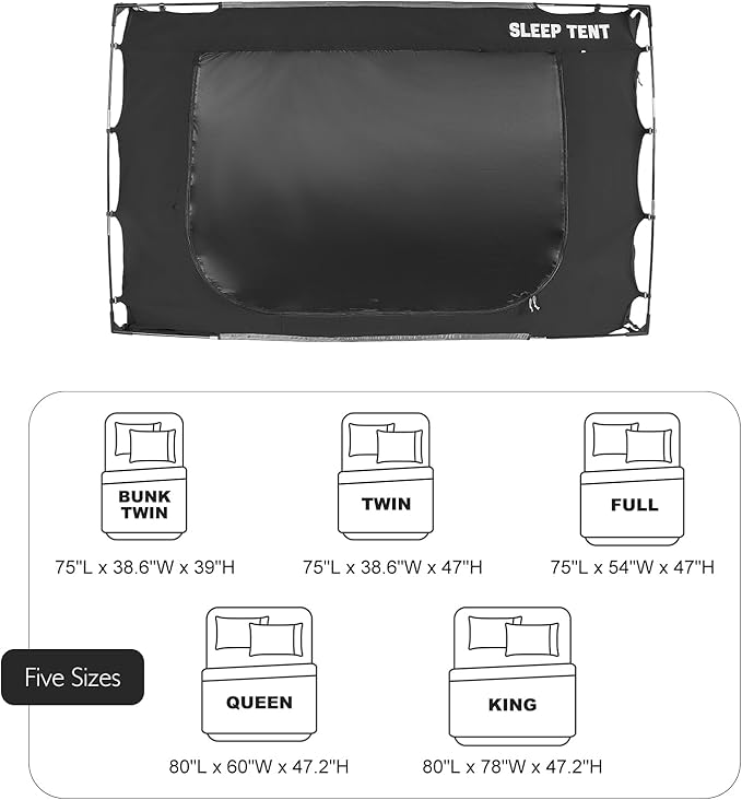 Bed Tent Canopy Full Size for Adult and Kids Portable Dream Tent Indoor Sleeping Tents 98% Blackout,Breathable Privacy Space on Bed with Three Doors (Mattress Not Included)…