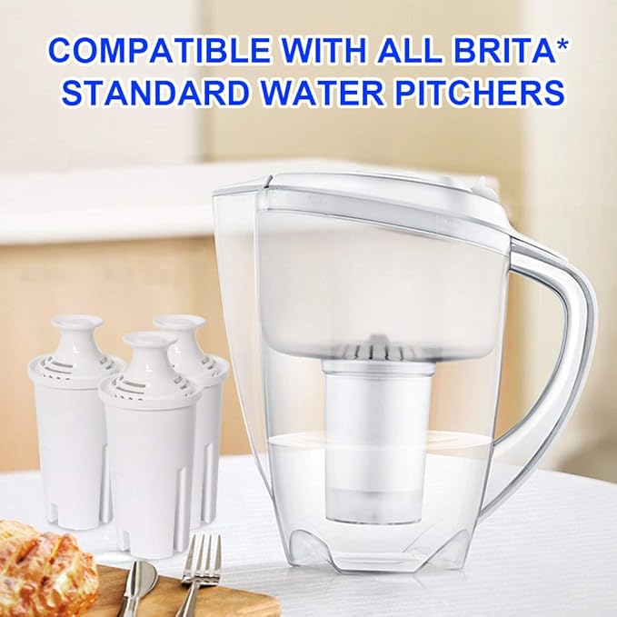 Anmumu 35557 Replacement Filters for Brita Classic 35557,OB03,107007 Compatible with Brita Pitchers Grand,Lake,Capri and More Version with Lead&Arsenic Removal(6 Pack)