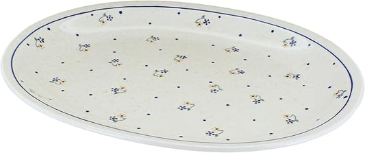 Blue Rose Polish Pottery Country Meadow Large Serving Platter