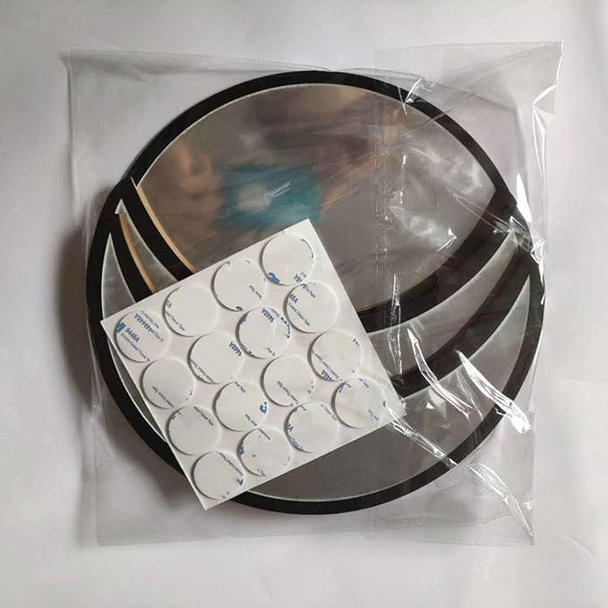 5 pcs Scandinavian Natural Decor Acrylic Moonphase Mirrors Interior Design Wooden Moon Phase Mirror Bohemian Wall Decoration for Home Living Room Bedroom Decor - No Need to Punch (Black)