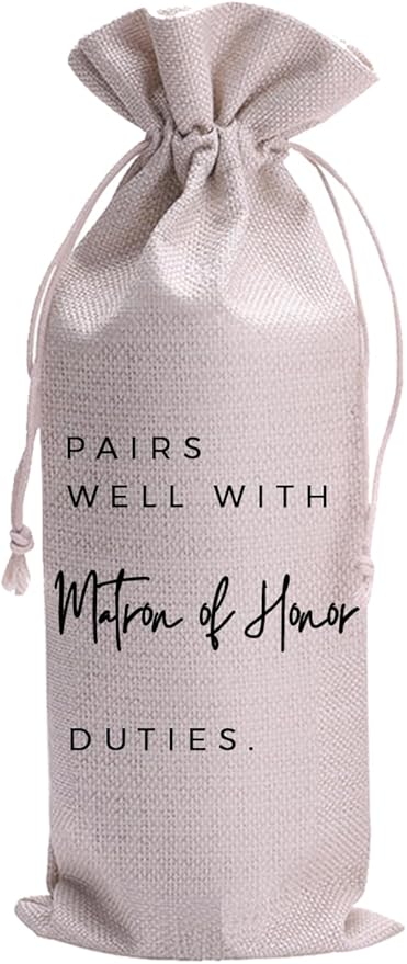 Baobeily Paris Well With Matron of Honor Wedding Gift Engagement Gift Bag For bride/him/her Newly Engaged Gift Wine Tote