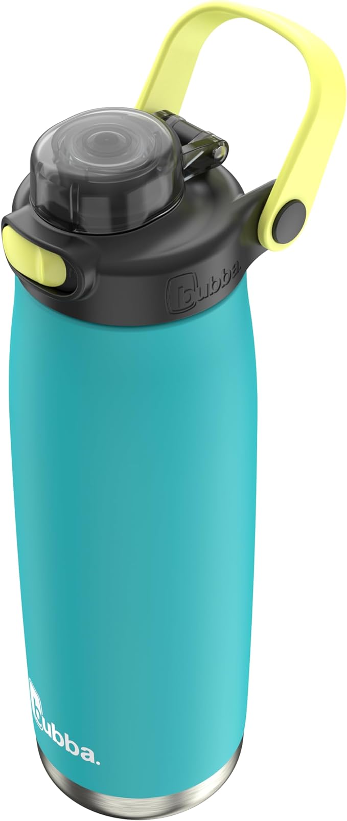 Bubba Radiant Stainless Steel Push-Button Chug Lid, 24oz. Water Bottle, Medium, Rubberized Scuba