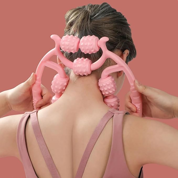 10 Roller Circular Leg Massager with Bonus Massage Stick – Manual Back & Leg Rollers, Relajador de Piernas Set, Circular Leg Clamp Roller for Neck, Arms & Legs (Green)