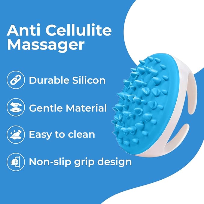 Anti Cellulite Massager Roller - Anticellulite Fascia Blaster for Cellulite Remover - Improves Blood Flow Use Cellulite Brush & Cellulite Roller with Cream or Oil for Cellulite Treatment