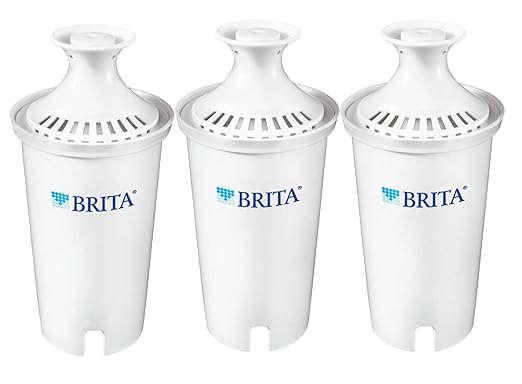 Brita XL Water Filter Dispenser for Tap and Drinking Water with 4 Standard Filters, Lasts 2 Months Each, 27-Cup Capacity, BPA Free, Gray