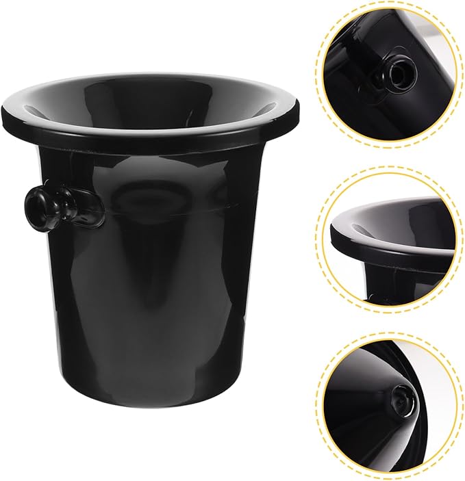 4Pcs Wine Spittoon Wine Dump Buckets Bucket Spit Wine Barrels Cold Wine Barrels Ice Bucket for Wine Whiskey Cocktails (Black)