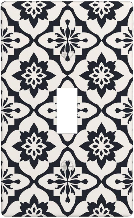 Black And White Funny Plastic Wall Plate Decorative Single Toggle Light Switch Cover For Women Girls Bedroom Kitchen Living Room