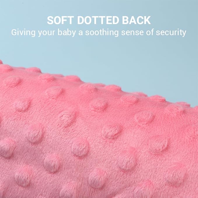 Baby Tags Security Blanket, Sensory Soothing Blanket with Tags,Dotted Backing Taggies Blanket for 3-12 Months Boys and Girls. (Dogs)