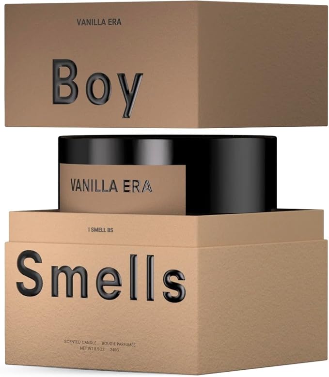 Boy Smells - Vanilla Era Scented Candles for Men and Women - 8.5 oz - Soy, Coconut Wax Candle Blend - Aromatic Candles for Home with Black Amber, Coffee, Incense - 50-Hour Burn - Cotton Wick