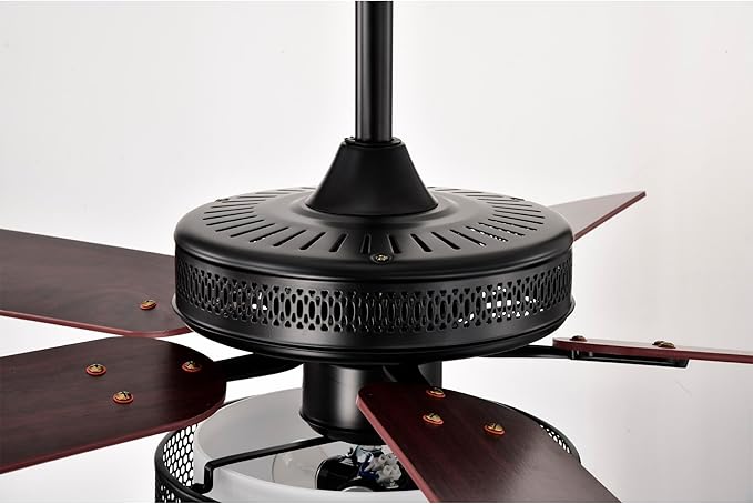 Alistair Matte Black Lighted Ceiling Fan Wooden 5-Blade with Remote