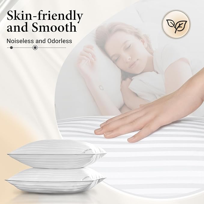 Basic Beyond Queen Size Pillows Set of 2 - Down Alternative Pillows for Sleeping, Soft 20 x 28 Inches Pillows Queen Size Set of 2 for Back, Stomach or Side Sleepers