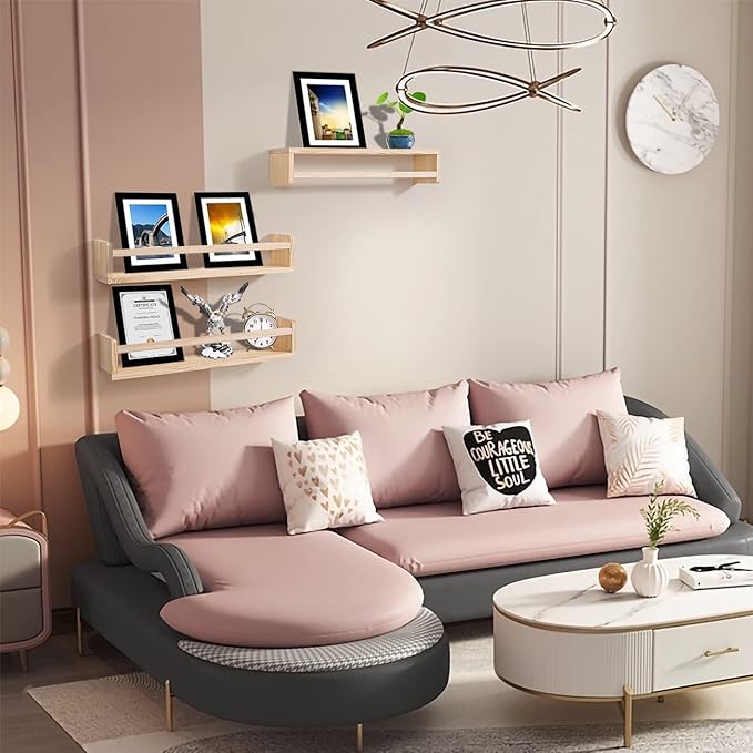 AZSKY Nursery Book Shelves 24 Inch Rustic Natural Wood Floating Shelves,Wall Book Shelves for Farmhouse,Bathroom Décor,Kitchen Spice Rack or Book Shelf Organizer for Home Décor,a Set of 3 Same Sizes