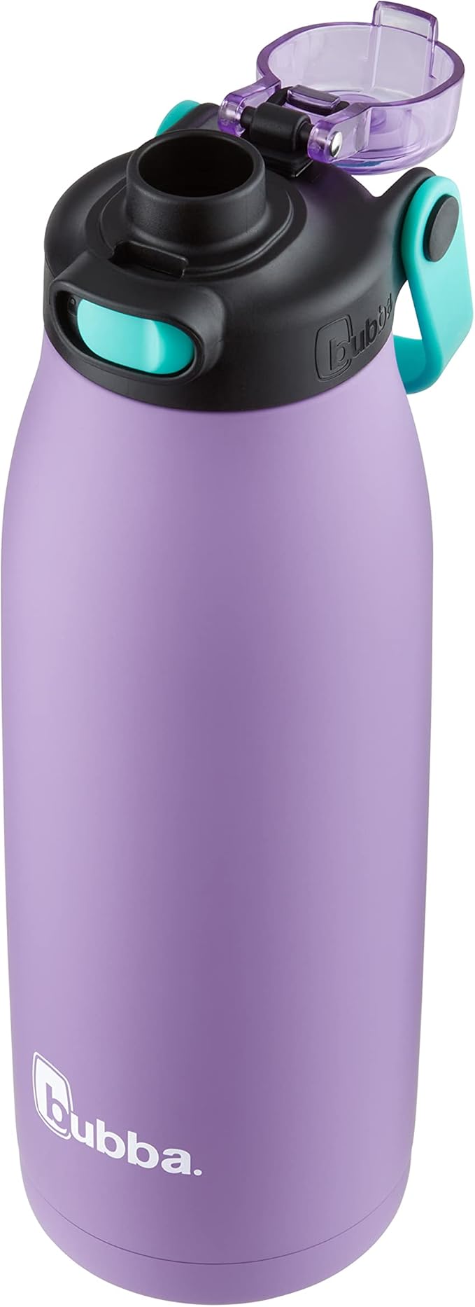 Bubba Radiant Stainless Steel Water Bottle with Push-Button Chug Lid 32oz., Dark Lavender Rubberized