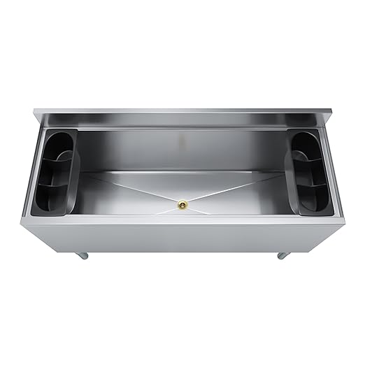 AmGood 18.5 in. x 48 in. Underbar Ice Bin with Sliding Lid | NSF | Stainless Steel Ice Chest with Sliding Lid