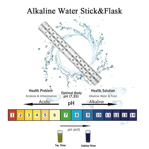 4 Pack Alkaline Water Stick PH Alkalizer Ionizer Stainless Steel Hydrogen Minerals Wand Water Purifier Filter